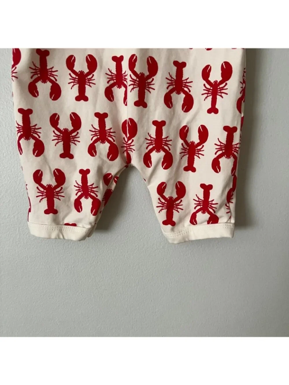 Monica & Andy Red & White Sleeveless Lobster Romper Infant Size 9-12 Months